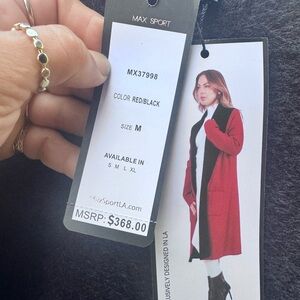 Max Sport Women's Red and Black cardigan